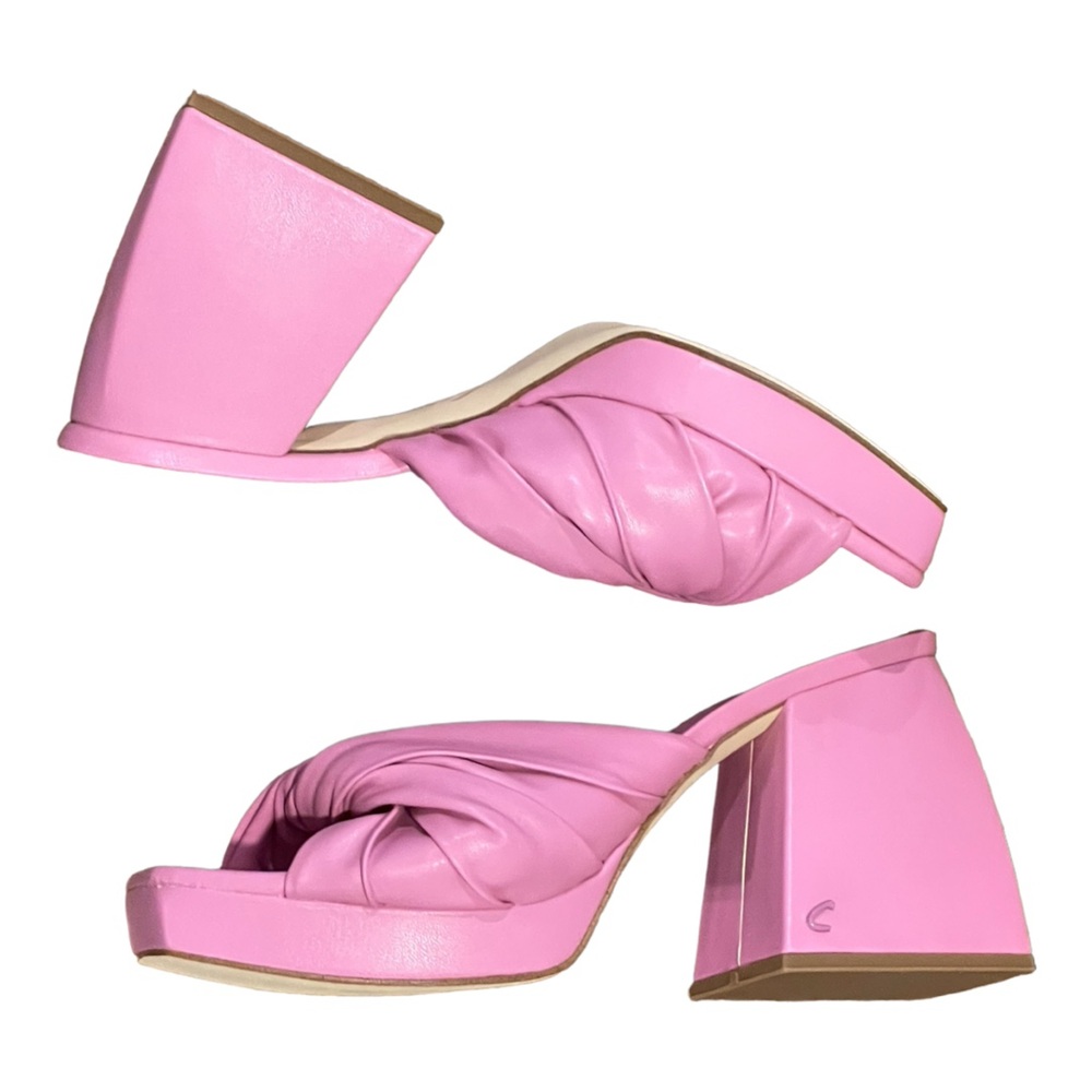 🆕 Circus NY by Sam Edelman Marianna Sandal Block Heels Barbie Pink‼️ NIB - Picture 4 of 15